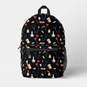 ブラック医療機器パターンドクターナース プリントバックパック (正面)