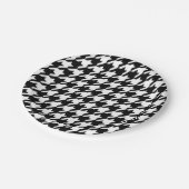 ブラック千鳥格子の紙プレート ペーパープレート (アングル)