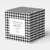 ブラック千鳥格子の結婚式の引き出物ボックス フェイバーボックス (正面サイド)