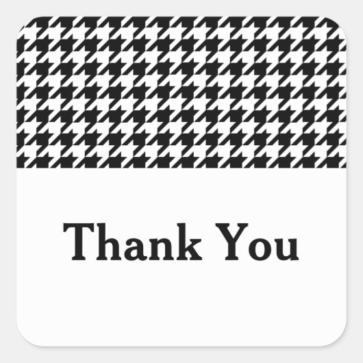 ブラック千鳥格子の・サンキュー スクエアシール (正面)
