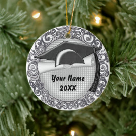 ブラック卒業キャップオーナメント セラミックオーナメント