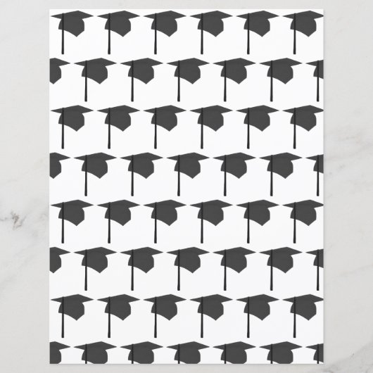 ブラック卒業キャップ及びタッセルスクラップブック紙 (正面)