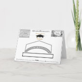 ブラック卒業キャップ大学院パーティーハットカード カード (裏面)