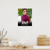 ブラック卒業写真ホワイトタイポグラフィミニマル ポスター (キッチン)