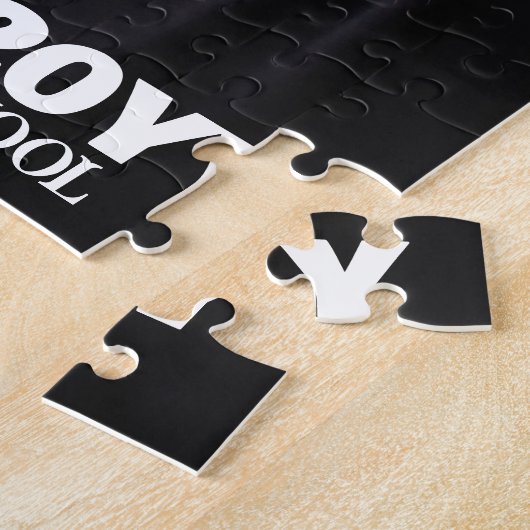 ブラック卒業写真専門学校モダンBFF はっきりした ジグソーパズル (側面)