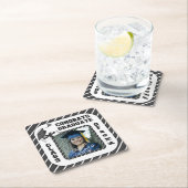 ブラック卒業大学院パーティーコースター スクエアペーパーコースター (インサイチュ)