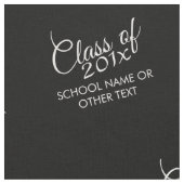 ブラック卒業式カスタム文字年 ファブリック (クローズアップ)
