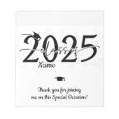 ブラック卒業式キャンディバーラップ党の好意 ノートパッド (正面)