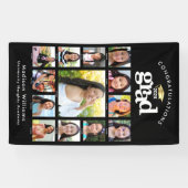 ブラック卒業K-12フォトコラージュはっきりしたモダン 横断幕 (横)