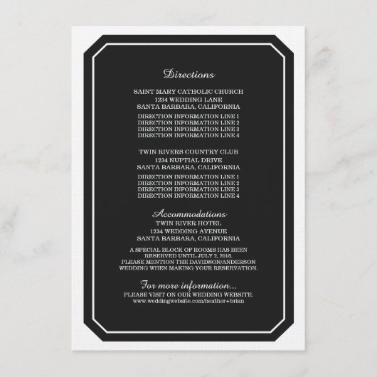 ブラック単エレガント情報カード エンクロージャーカード (正面)