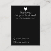 ブラック及びフローラ石鹸サンプル価格表示カード 名刺 (裏面)