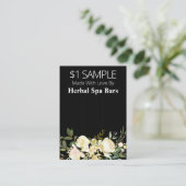 ブラック及びフローラ石鹸サンプル価格表示カード 名刺 (スタンド正面)