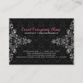 ブラック及びメタリック銀フローラレース2 名刺 (裏面)