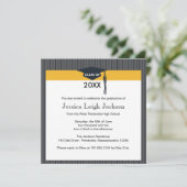 ブラック及び金ゴールドの卒業キャップ招待状 招待状 (スタンド正面)