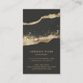 ブラック及び金ゴールドグリッタージュエリーイヤリングディスプレイ 名刺 (裏面)