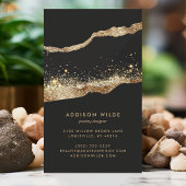 ブラック及び金ゴールドグリッタージュエリーイヤリングディスプレイ 名刺