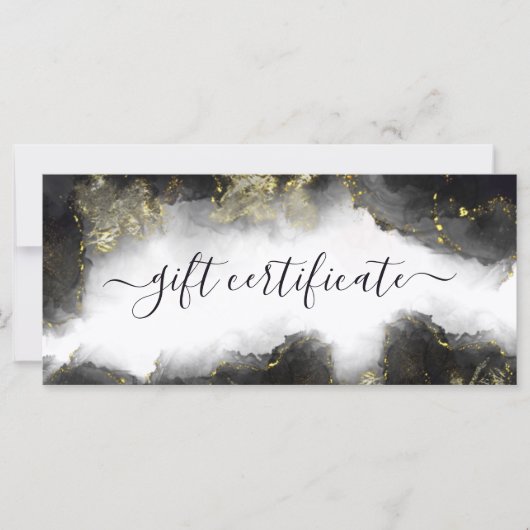 ブラック及び金ゴールドモダンインクのギフト券 (正面)
