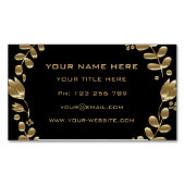 ブラック及び金ゴールド名刺マグネットテンプレート マグネット名刺 (正面)