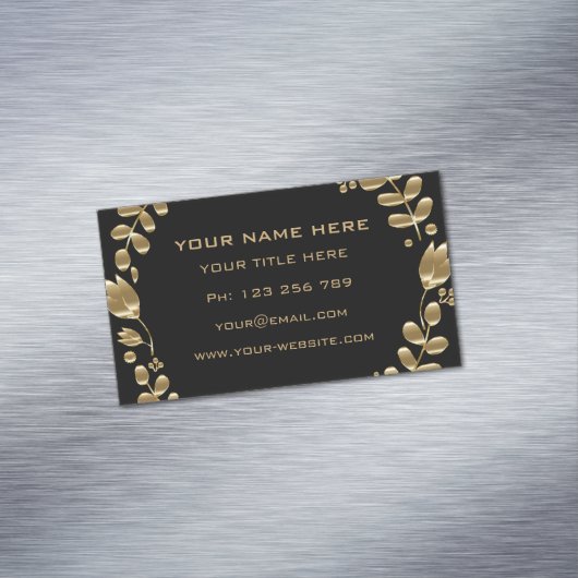 ブラック及び金ゴールド名刺マグネットテンプレート マグネット名刺 (インサイチュ)
