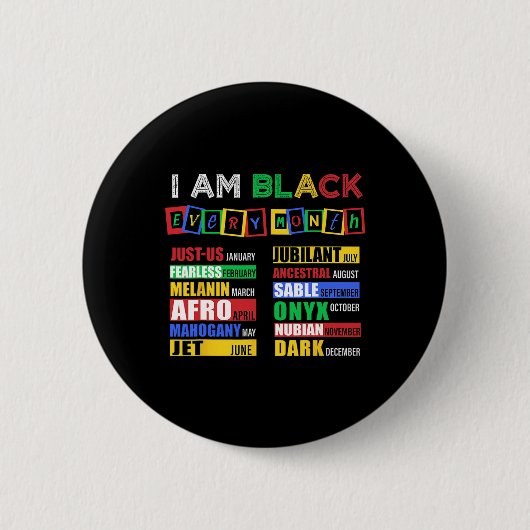 ブラック史月 アフリカ系アメリカ人 缶バッジ (正面)