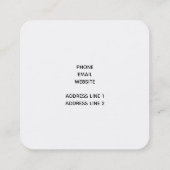 ブラック名刺にホットピンクの光沢のある唇 スクエア名刺 (裏面)