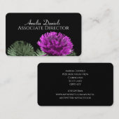 ブラック名刺に紫のアザミ 名刺 (正面/裏面)