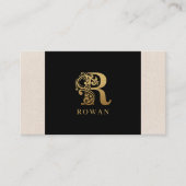 ブラック名刺の金ゴールドに豪華ロゴR 名刺 (正面)