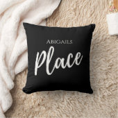 ブラック名前をカスタムする場所 クッション (ブランケット)