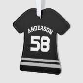 ブラック名前をカスタムする&ナンバースポーツジャージーオーナメント オーナメント (正面)
