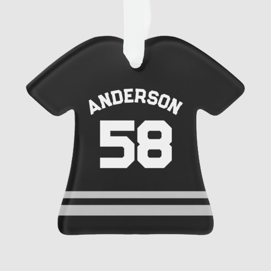 ブラック名前をカスタムする&ナンバースポーツジャージーオーナメント オーナメント (正面)