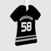 ブラック名前をカスタムする&ナンバースポーツジャージーオーナメント オーナメント (正面)