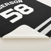 ブラック名前をカスタムする&ナンバースポーツファン シェルパブランケット (3/4)