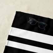 ブラック名前をカスタムする&ナンバースポーツファン ビーチタオル (インサイチュ)