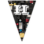 ブラック回路基板 バンティングフラッグ (第2の旗)