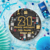 ブラック回路基板 ペーパープレート (パーティー)