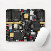 ブラック回路基板 マウスパッド (マウス)