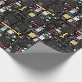 ブラック回路基板 ラッピングペーパー (角)