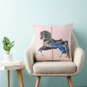 ブラック回転木馬馬 クッション (椅子)