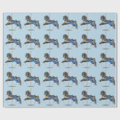 ブラック回転木馬馬 ラッピングペーパー (フラット)