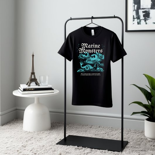 ブラック図解入りの、写真付きのモンスターズレトロクラシックTシャツ トライブレンドＴシャツ