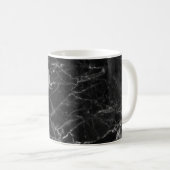 ブラック大理石イニシャルモノグラム コーヒーマグカップ (正面右)
