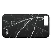 ブラック大理石モノグラム Case-Mate iPhoneケース (裏面(横))