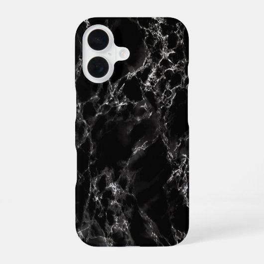 ブラック大理石調iPhoneケース iPhone 16ケース (裏面)