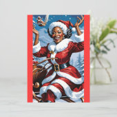 ブラック夫人サンタクロースのクリスマスカードホリデーカード シーズンカード (スタンド正面)
