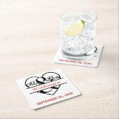 ブラック夫妻のモノグラム結婚 スクエアペーパーコースター (インサイチュ)