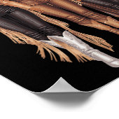 ブラック女性のカーボーイウエスタンティーロデオカントリー女性6月 ポスター (角)