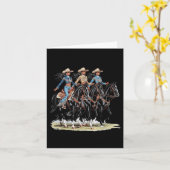 ブラック女性のカーボーイウエスタンメラニンロデオアフリカヒストル カード (黄色い花)