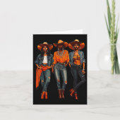 ブラック女性のカーボーイウエスタンロデオメラニンブラックの歴史 カード (正面)