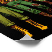 ブラック女性のカーボーイウエスタンロデオメラニン十二番ブラ ポスター (角)