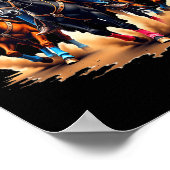 ブラック女性のカーボーイテキサス州ウエスタンロデオメラニンブラックハイ ポスター (角)